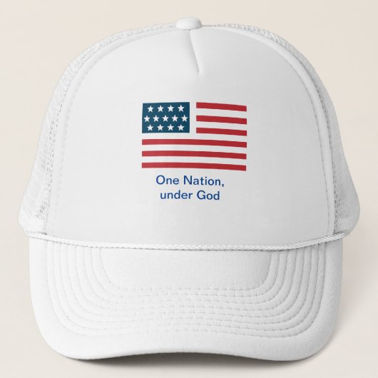 "Eén natie..." Amerikaanse vlag Trucker Pet (Voorkant)