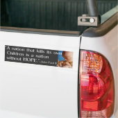 "Een natie die haar eigen kinderen doodt.... Bumpersticker (Op Truck)