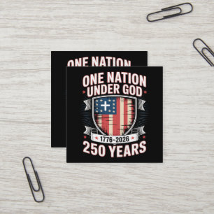 Eén natie onder God 1776 2026 Vierkante Visitekaartje