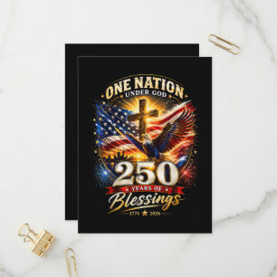 Eén natie onder God 250 jaar 250ste verjaardag  Uitnodiging Briefkaart
