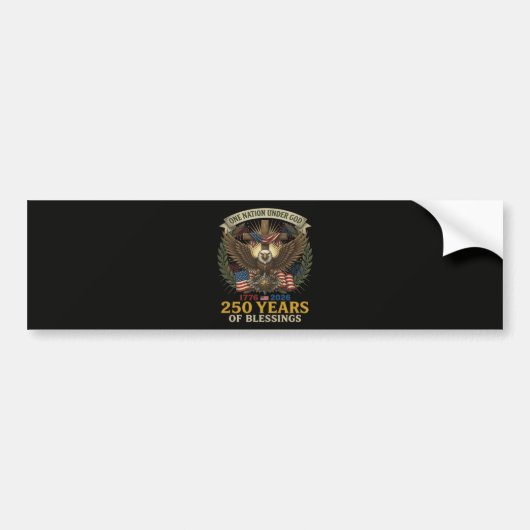 Eén natie onder God 250 jaar Bumpersticker (Voorkant)