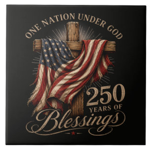Eén natie onder God 250 jaar Tegeltje