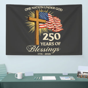 Eén natie onder God 250 jaar zegeningen Spandoek