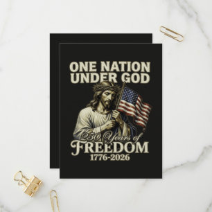Eén natie onder God 250 jaar zegeningen Uitnodiging Briefkaart
