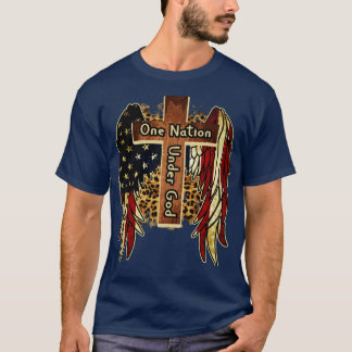 Een natie onder God 4 juli patriot Cross T-shirt