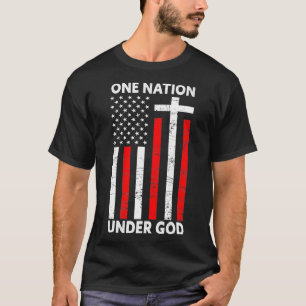Eén natie onder God Amerikaans geloof 4de schimnie T-shirt