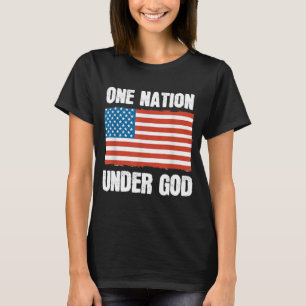 Eén natie onder God Amerikaanse vlag Chris Chris T-shirt
