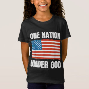 Eén natie onder God Amerikaanse vlag Chris Chris T-shirt