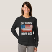 Eén natie onder God Amerikaanse vlag Chris Chris T-shirt (Voorkant volledig)