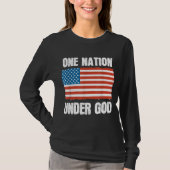 Eén natie onder God Amerikaanse vlag Chris Chris T-shirt (Voorkant)