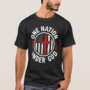 Een natie onder God Amerikaanse vlag Patriottische T-shirt