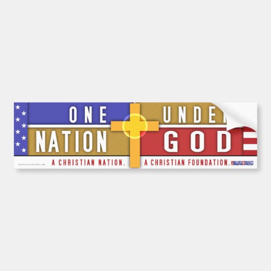 Eén natie onder God Bumpersticker (Voorkant)