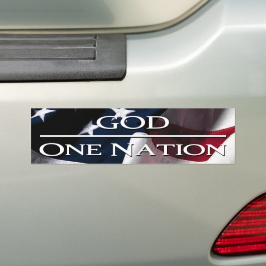 Eén natie onder God Bumpersticker (Op auto)