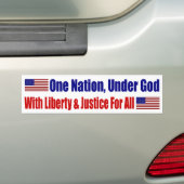 Eén natie onder God Bumpersticker (Op auto)