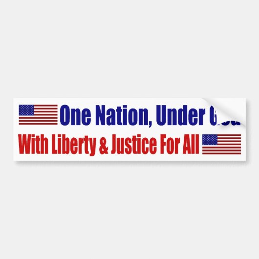 Eén natie onder God Bumpersticker (Voorkant)