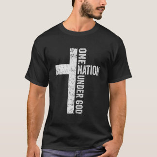 Een natie onder God - Christelijk Cross American F T-shirt