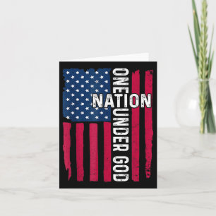 Eén natie onder God Christelijk kruis Usa-vlag 4e Kaart