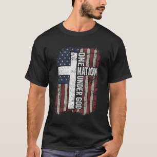 Een natie onder God Christelijke aanbidding USA Cr T-shirt
