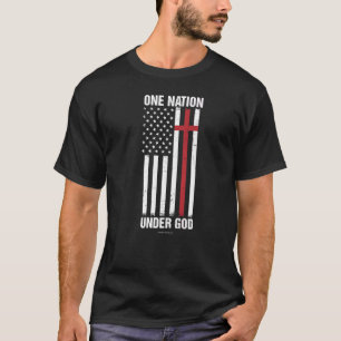 Eén natie onder God Christelijke Bijbel Verse Reli T-shirt