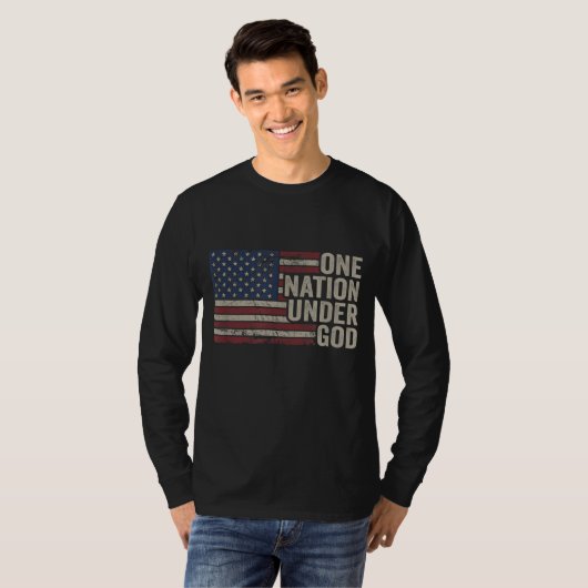 ÉÉN NATIE ONDER GOD - Christelijke VS  Ameri T-shirt (Voorkant volledig)