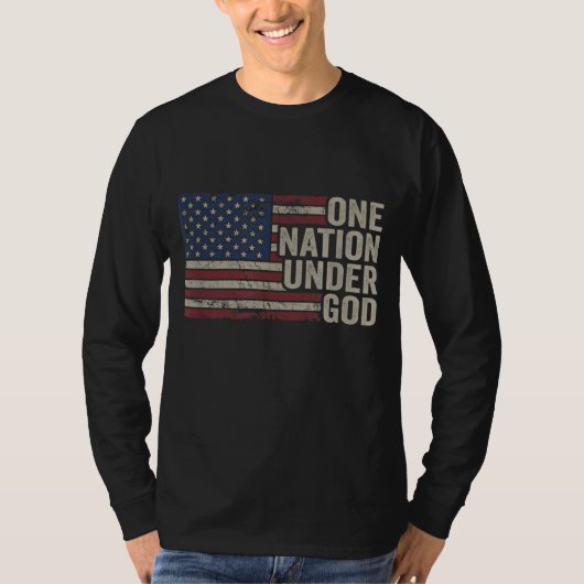 ÉÉN NATIE ONDER GOD - Christelijke VS  Ameri T-shirt (Voorkant)