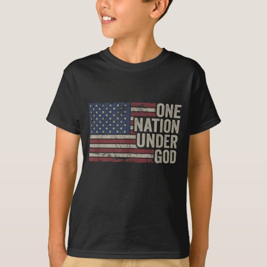 ÉÉN NATIE ONDER GOD - Christelijke VS  Ameri T-shirt (Voorkant)