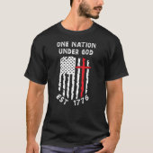 Eén natie onder God Est 1776 T-shirt (Voorkant)
