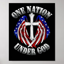 Een natie onder God Faith kruist de Amerikaanse vl Poster