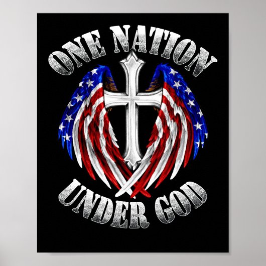 Een natie onder God Faith kruist de Amerikaanse vl Poster (Voorkant)