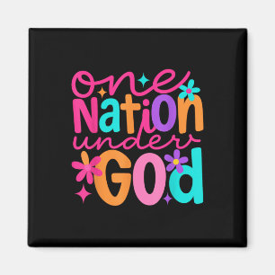 Eén natie onder God, Jezus Bijbel Kruis Patriottis Magneet