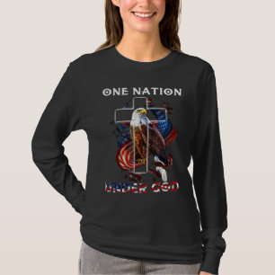Een natie onder God Jezus kruis de adelaar 4de van T-shirt
