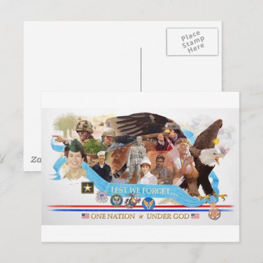 Een natie onder God: Lest we vergeten Briefkaart (Voorkant / Achterkant)