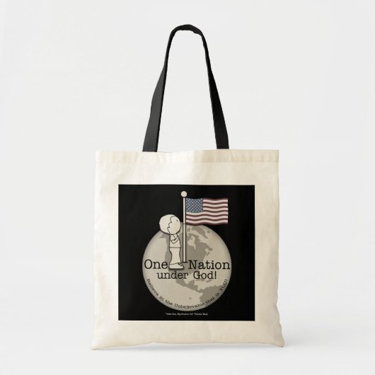 Een natie onder God-Little Boy op Amerikaanse vlag Tote Bag (Voorkant)