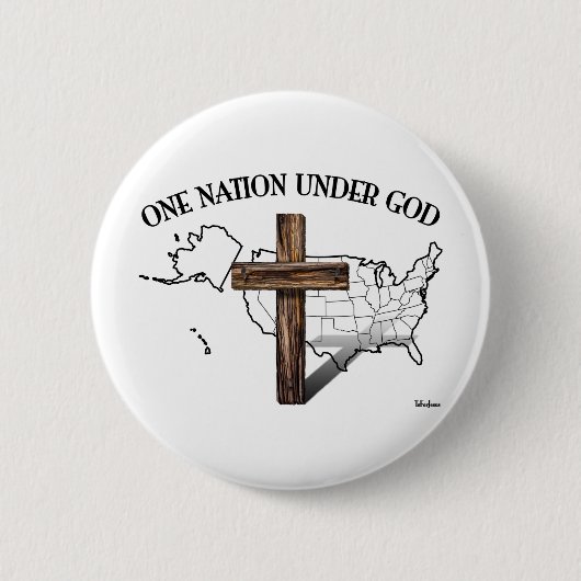Een natie onder God met Amerikaanse schets Ronde Button 5,7 Cm (Voorkant)