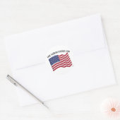 Eén natie onder God met Amerikaanse vlag Ronde Sticker (Envelop)