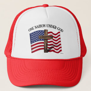 Eén natie onder God met een robuuste kruis en de A Trucker Pet