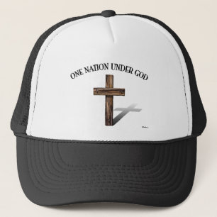 Eén natie onder God met een robuuste kruis Trucker Pet