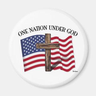 Eén natie onder God met robuust kruis en Amerikaan Magneet