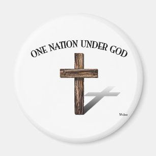 Eén natie onder God met robuust kruis Magneet