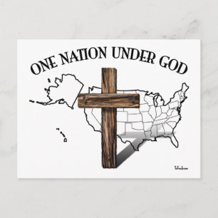 Eén natie onder God met US overzicht Briefkaart