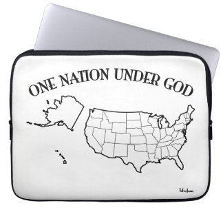 Eén natie onder God met US overzicht Laptop Sleeve