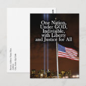 Eén natie onder God Patriot Dag 9/11 Patriottisch Briefkaart (Voorkant / Achterkant)