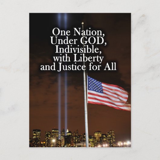 Eén natie onder God Patriot Dag 9/11 Patriottisch Briefkaart (Voorkant)