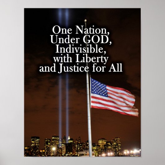Eén natie onder God Patriot Dag 9/11 Patriottisch Poster (Voorkant)