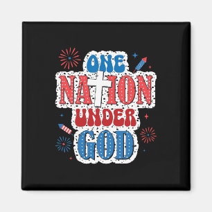 Eén natie onder God Patriottisch 4 juli Magneet