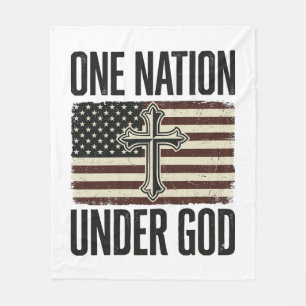 Een natie onder God patriottisch kruis Fleece Deken