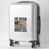 Eén natie onder God patriottisch kruis Sticker (Koffer)