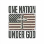 Eén natie onder God patriottisch kruis Sticker (Voorkant)