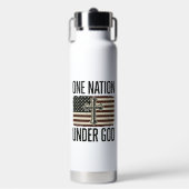 Een natie onder God patriottisch kruis Waterfles (Voorkant)