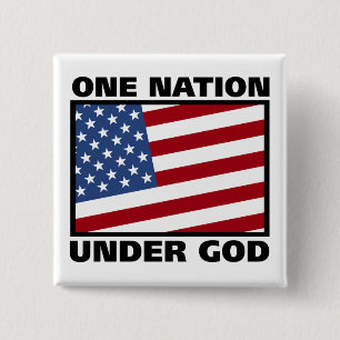 Eén natie onder God-toets Vierkante Button 5,1 Cm